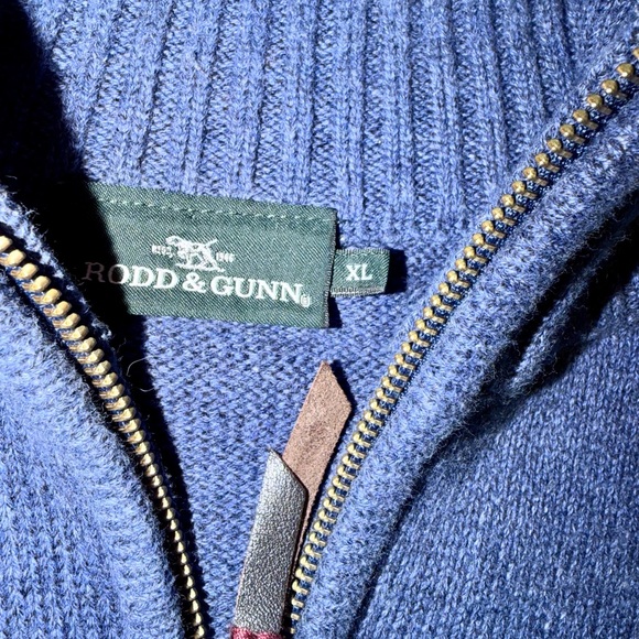 Rodd & Gunn Blue Melange Quarter-Zip Sweater - Size XL - Picture 3 of 4